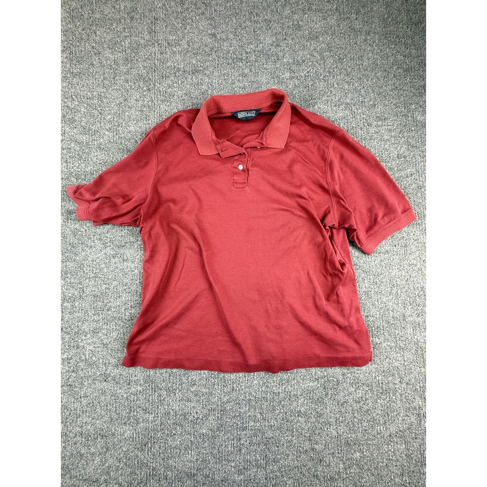 Lands' End Polo Shirt Womens XL Red Cotton Short Sleeve Casual Top 18-20